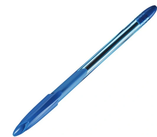 Długopis KEYROAD, 1,0mm, z miękkim uchwytem, pakowany na displayu, niebieski