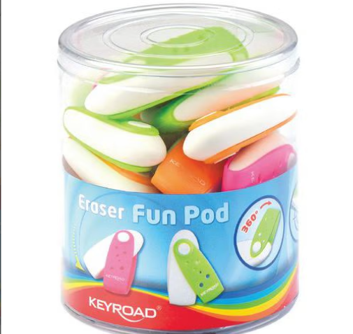 Gumka uniwersalna KEYROAD Funpod, tuba, mix kolorów