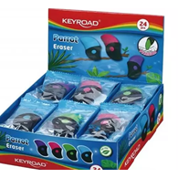 Gumka uniwersalna KEYROAD Parrot, pakowane na displayu, mix kolorów