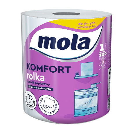 RĘCZNIK PAPIEROWY MOLA, COMPLEX, niebieski, celuloza, 3 warstwy, 220 listków, 55m