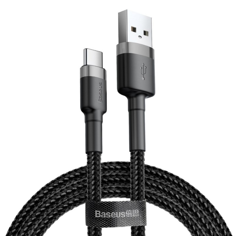 Kabel USB do USB-C Cafule 2A 3m szaro-czarny BASEUS