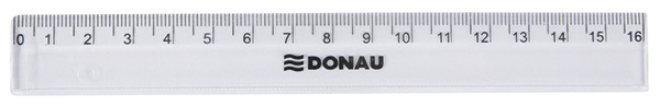Linijka DONAU, 16cm, transparentna