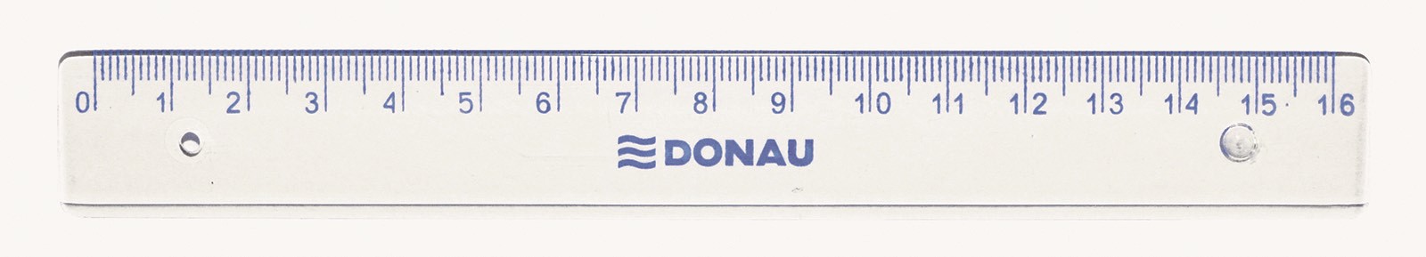 Linijka DONAU, 16cm, zawieszka, transparentna