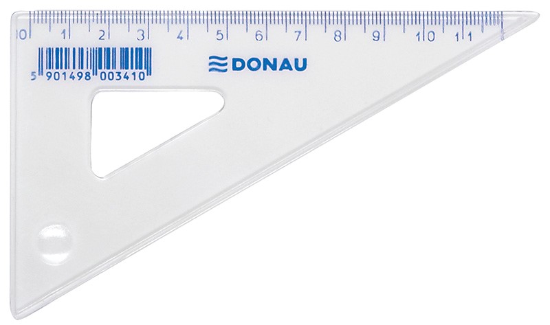 Ekierka DONAU, mała, 12cm, 60°, transparentna