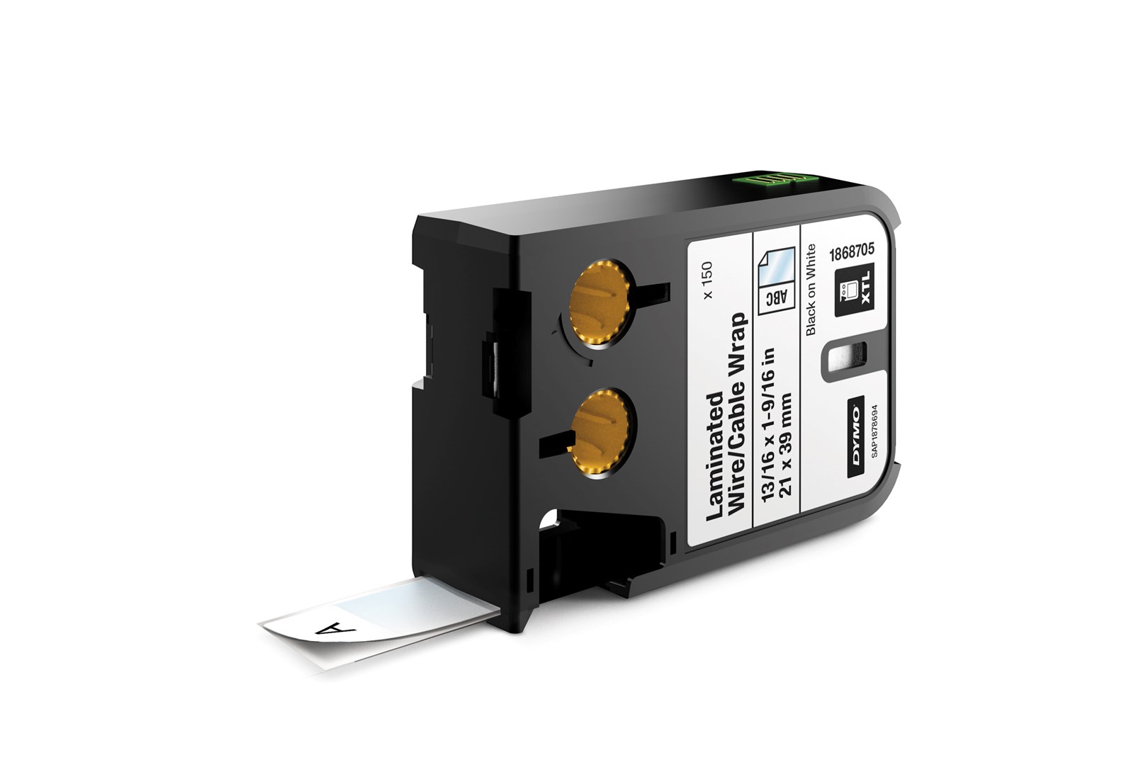 Dymo XTL laminowane opaski na kable 13/16  x 1-9/16  (21 mm x 39 mm) - czarne na białym