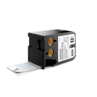 Dymo XTL laminowane opaski na kable 1-1/2  x 1-9/16  (38 mm x 39 mm) - czarne na białym