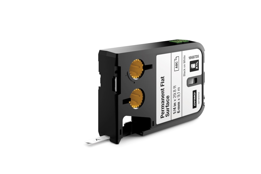 Dymo XTL taśmy trwałe do powierzchni płaskich 1/4  (6 mm) - czarne na białym
