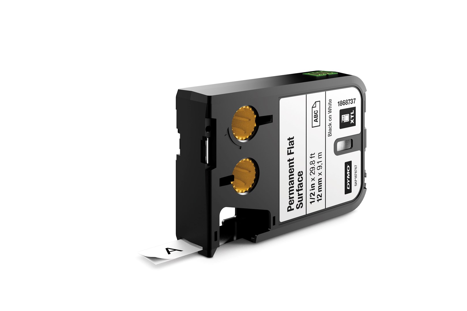 Dymo XTL taśmy trwałe do powierzchni płaskich 1/2  (12 mm) - czarne na białym