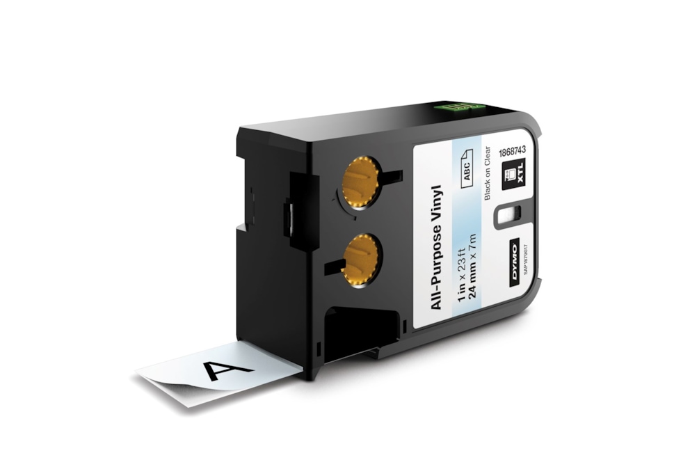 Dymo XTL uniwersalne taśmy winylowe 1  (24 mm) - czarne na przezroczystym