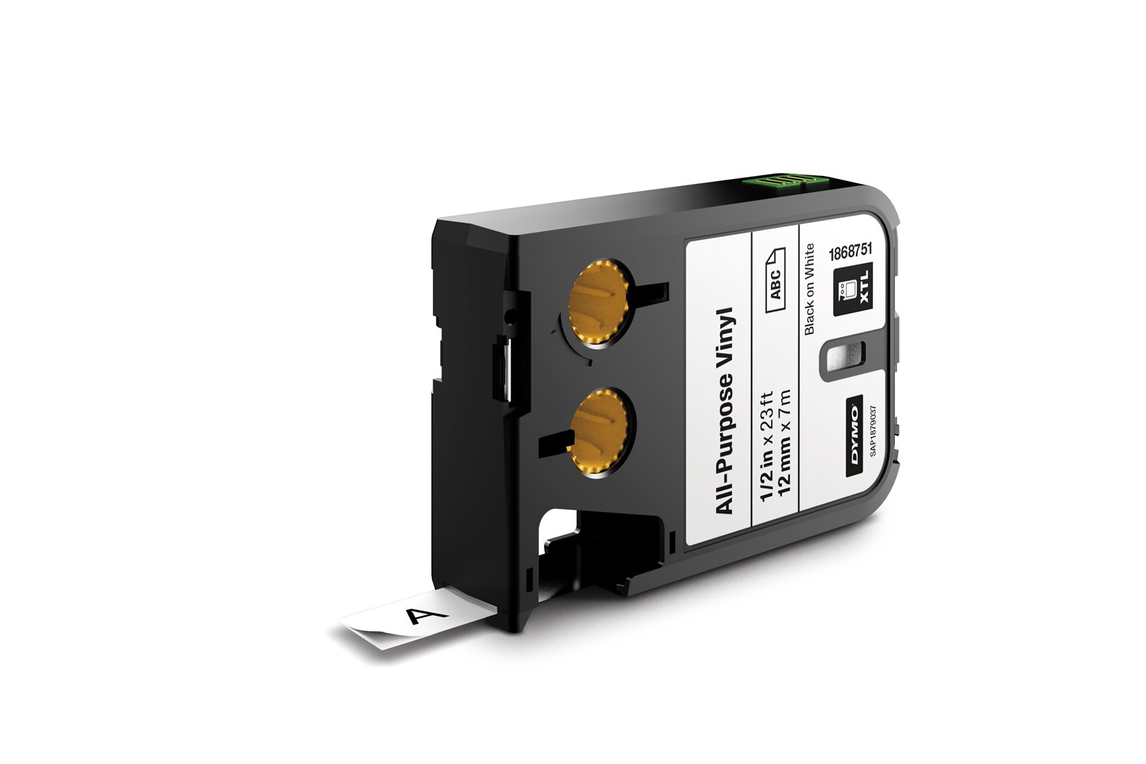 Dymo XTL uniwersalne taśmy winylowe 1/2  (12 mm) - czarne na białym