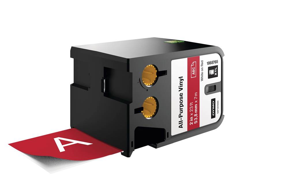 Dymo XTL uniwersalne taśmy winylowe 2  (54 mm) - białe na czerwonym