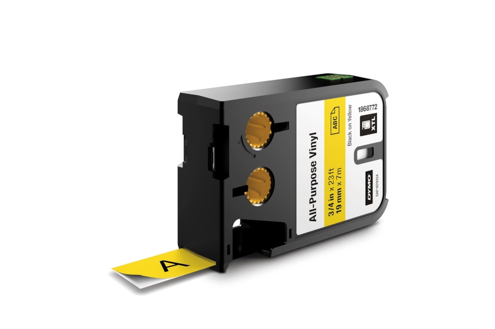 Dymo XTL uniwersalne taśmy winylowe 3/4  (19 mm) - czarne na żółtym