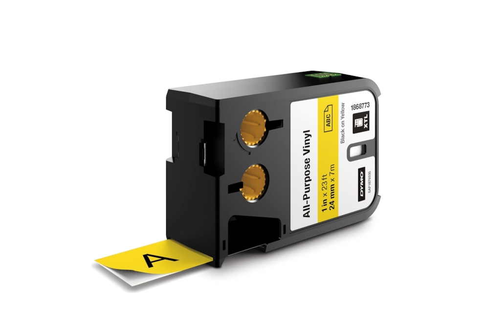 Dymo XTL uniwersalne taśmy winylowe 1  (24 mm) - czarne na żółtym