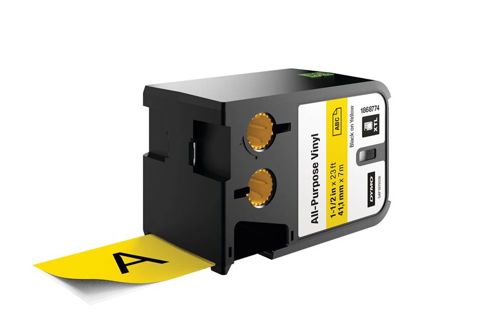Dymo XTL uniwersalne taśmy winylowe 1-1/2  (41 mm) - czarne na żółtym