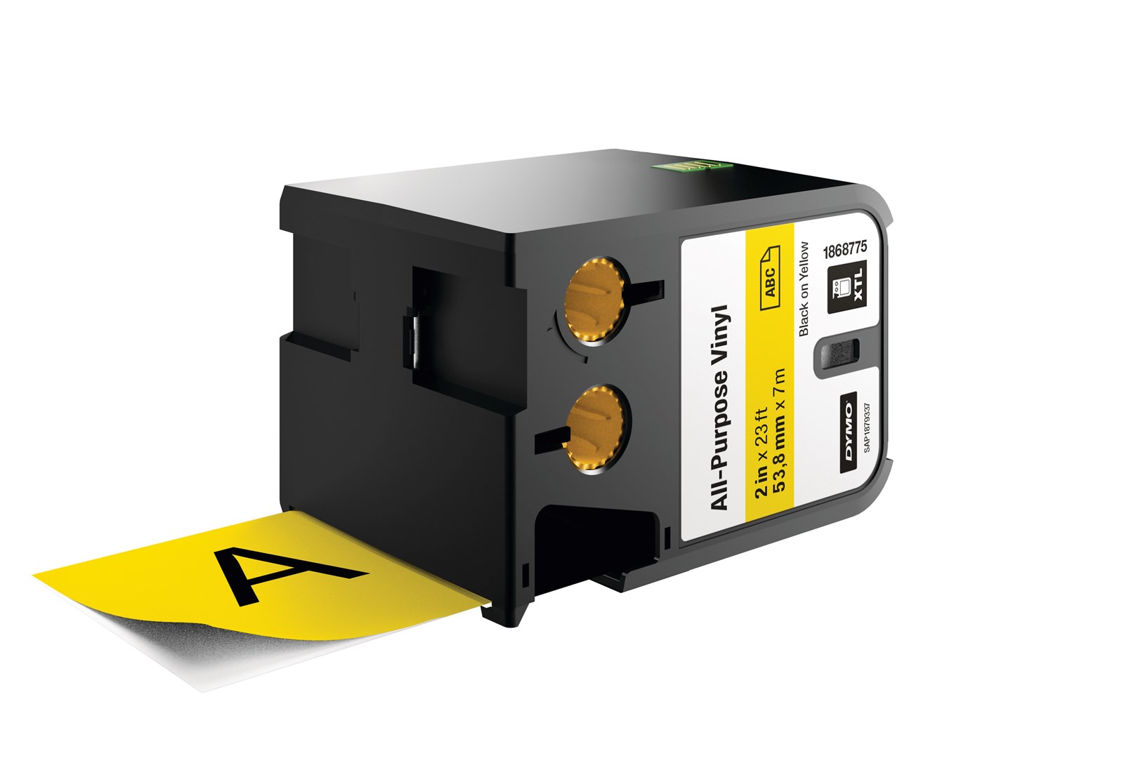 Dymo XTL uniwersalne taśmy winylowe 2  (54 mm) - czarne na żółtym