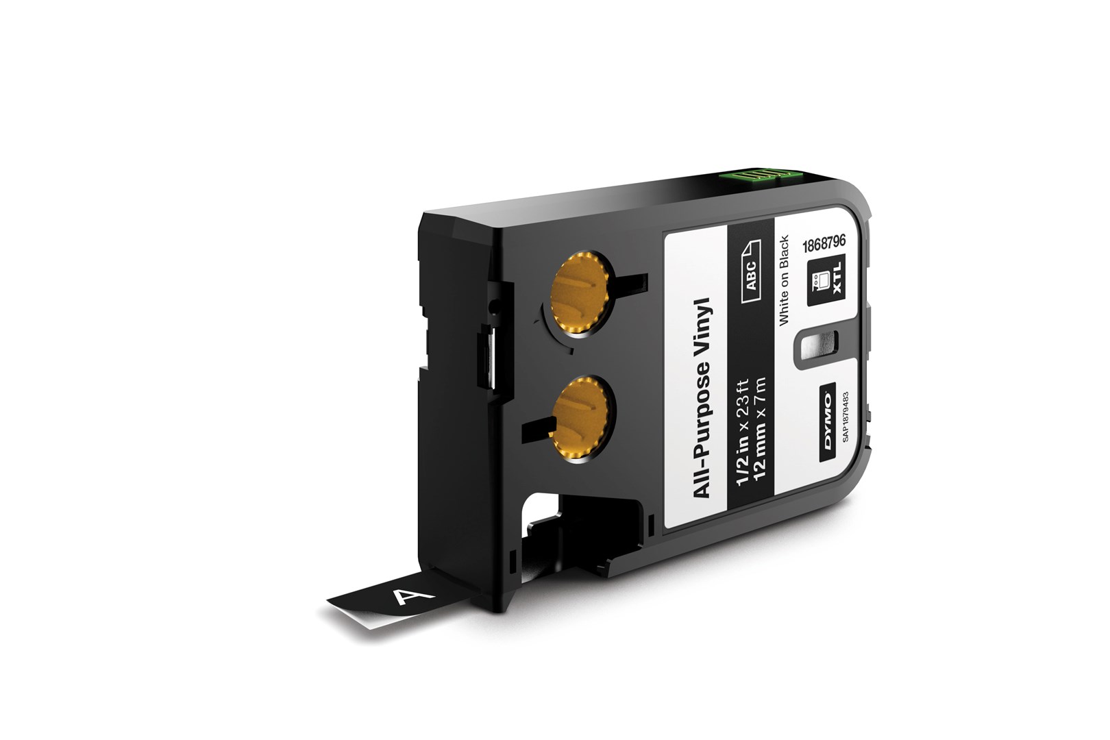 Dymo XTL uniwersalne taśmy winylowe 1/2  (12 mm) - białe na czarnym
