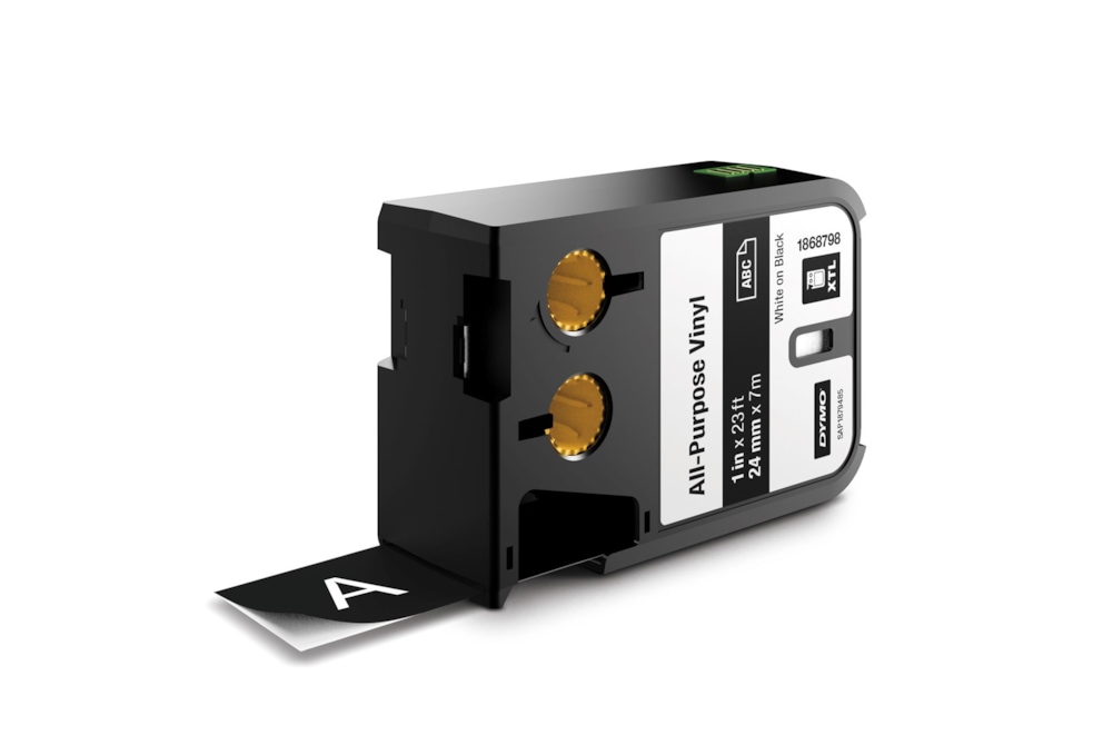Dymo XTL uniwersalne taśmy winylowe 1  (24 mm) - białe na czarnym