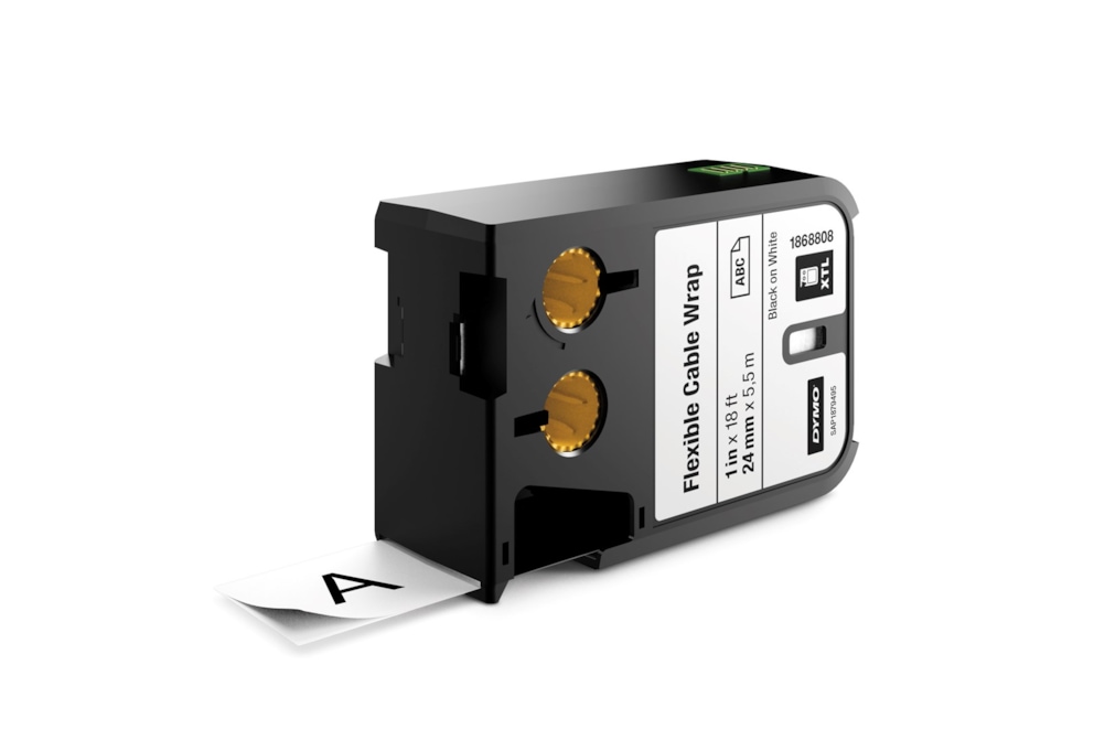 Dymo XTL elastyczne opaski na kable 1  (24 mm) - czarne na białym