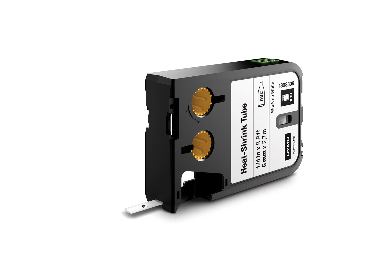 Dymo XTL rurki termokurczliwe 1/4  (6 mm) - czarne na białym