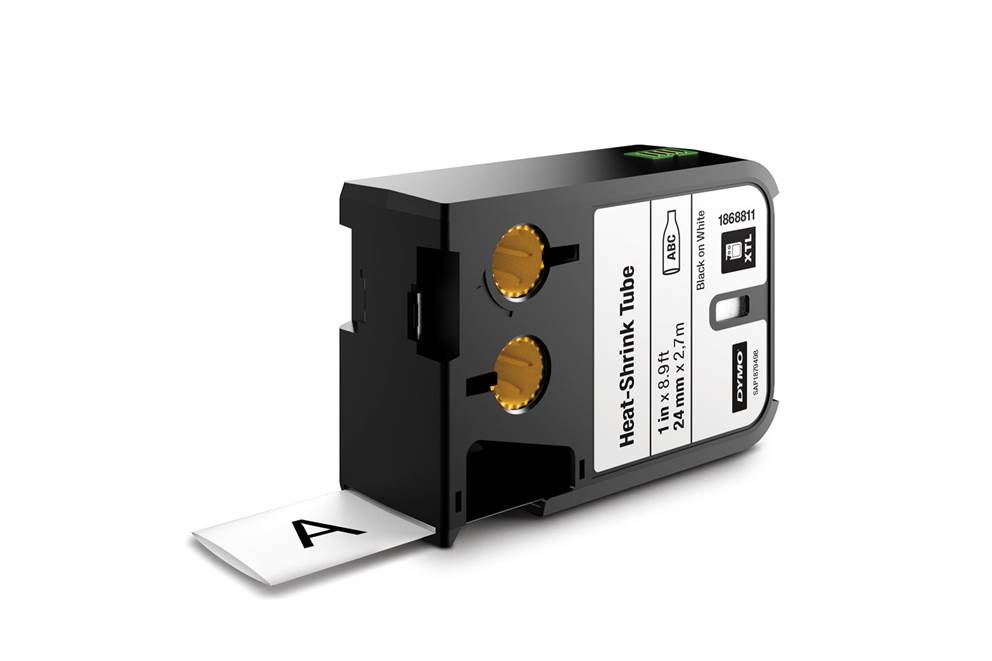 Dymo XTL rurki termokurczliwe 1  (24 mm) - czarne na białym