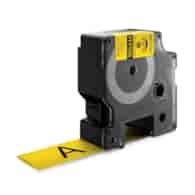 Dymo Rhino termokurczliwe rurki do zastosowań przemysłowych 24 mm x 1,5 m - czarne na żółtym