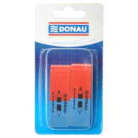 Gumka wielofunkcyjna DONAU, 57x19x8mm, 2szt., niebiesko-czerwona