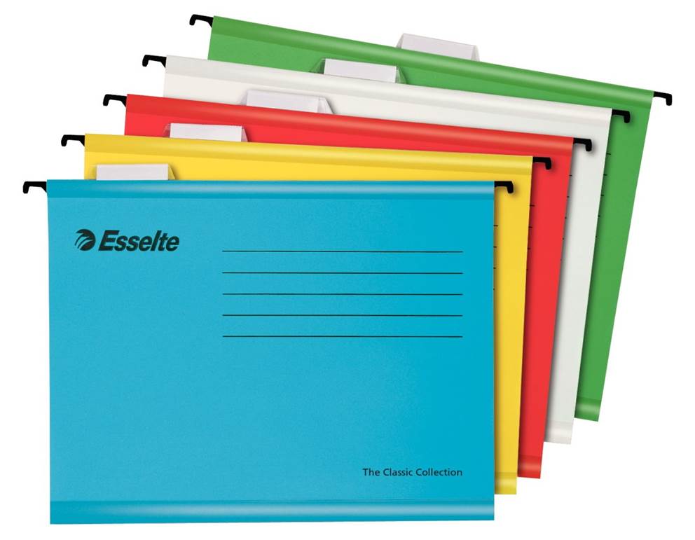 Teczki zawieszane Esselte Classic A4, kolory mix 10 szt./opak.