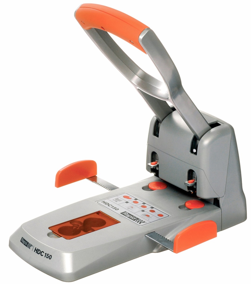 Dziurkacz Supreme HDC150/2 Rapid, srebrno-pomarańczowy, 5 lat gwarancji, 150 kartek