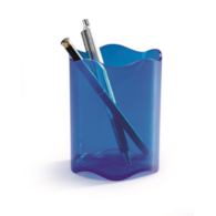 TREND pojemnik na długopisy niebieski przezroczysty