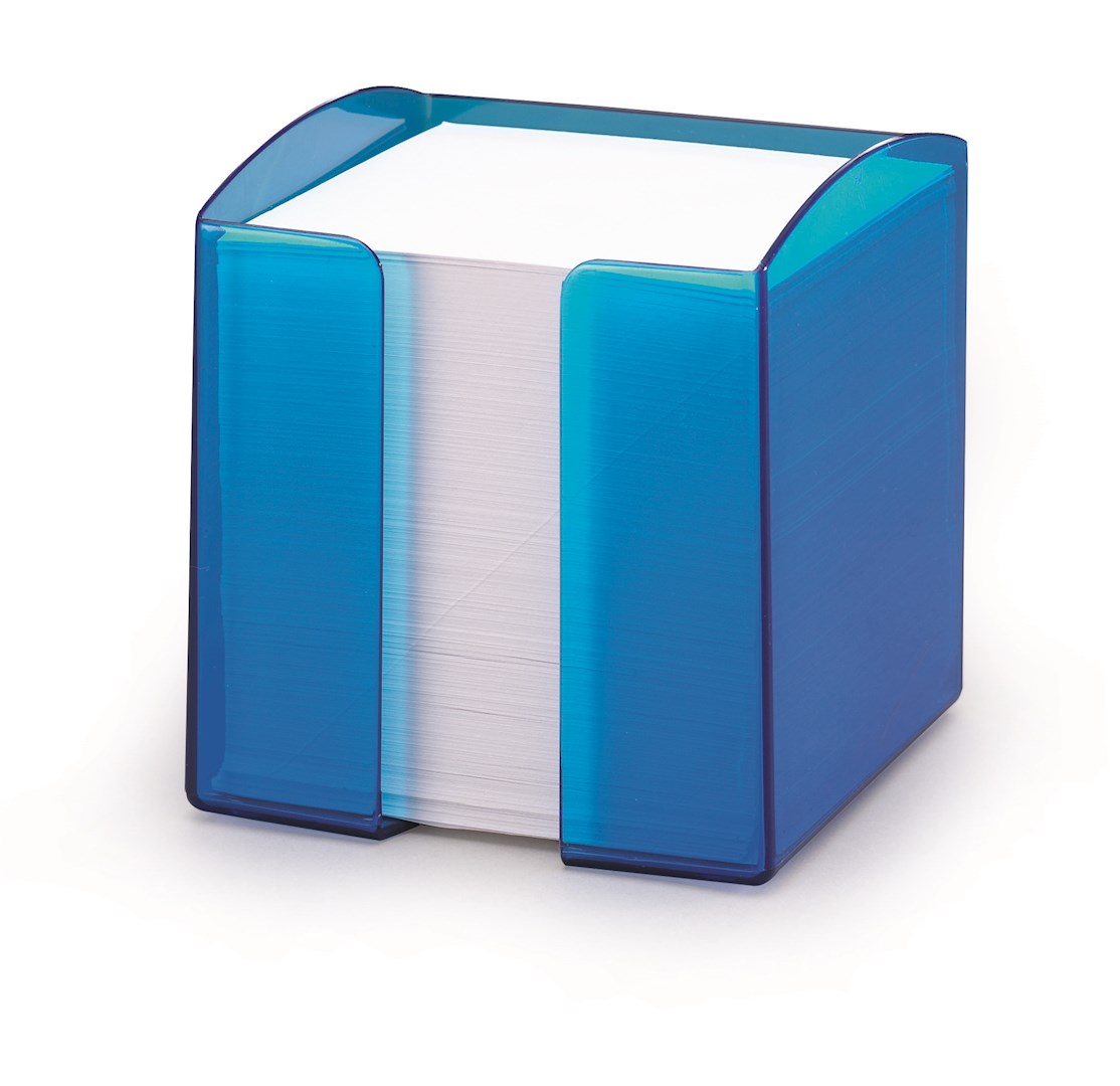 TREND pojemnik z karteczkami  niebieski przezroczysty