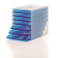 IDEALBOX A4 pojemnik z 7 szufladami  niebieski przezroczysty