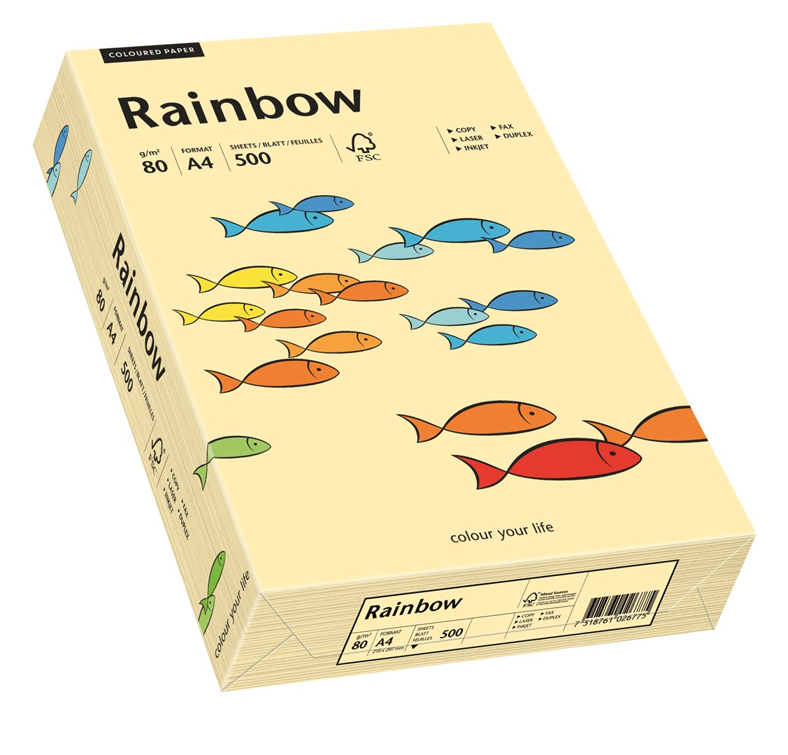 Papier ksero kość słoniowa A4/80g 500 arkuszy Rainbow