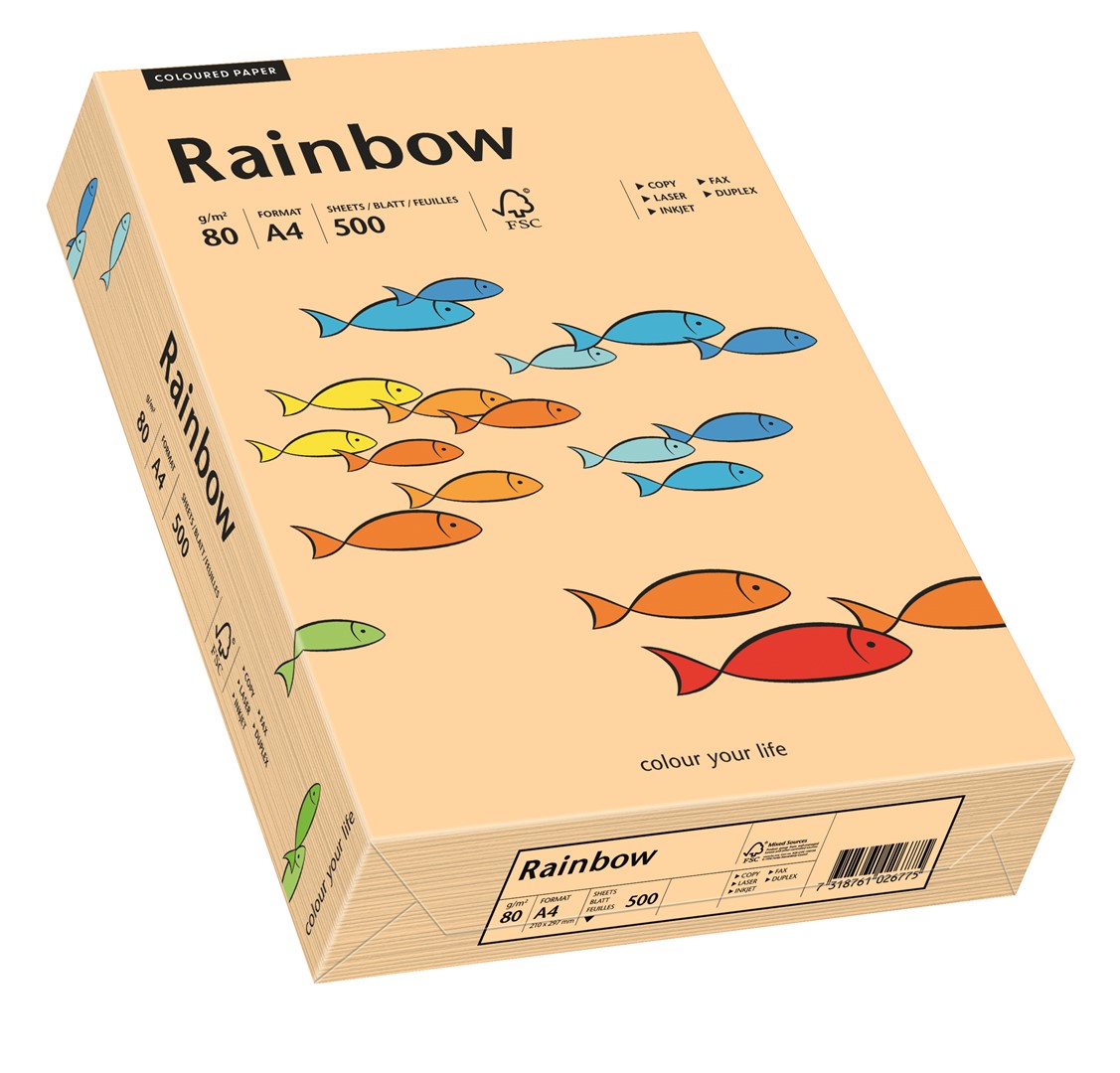 Papier ksero łososiowy A4/80g 500 arkuszy Rainbow