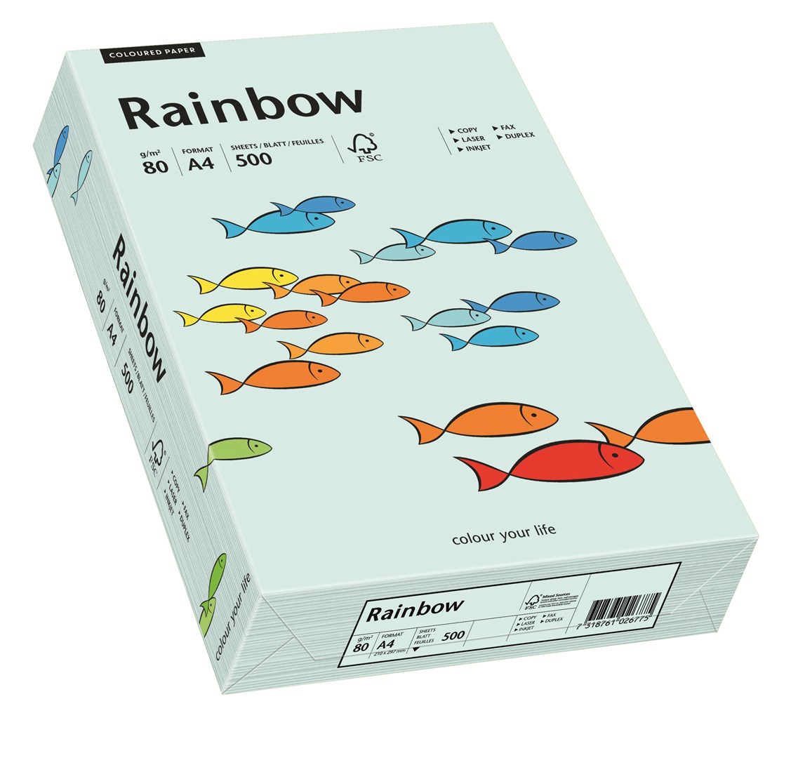 Papier ksero jasnoniebieski A4/80g 500 arkuszy Rainbow