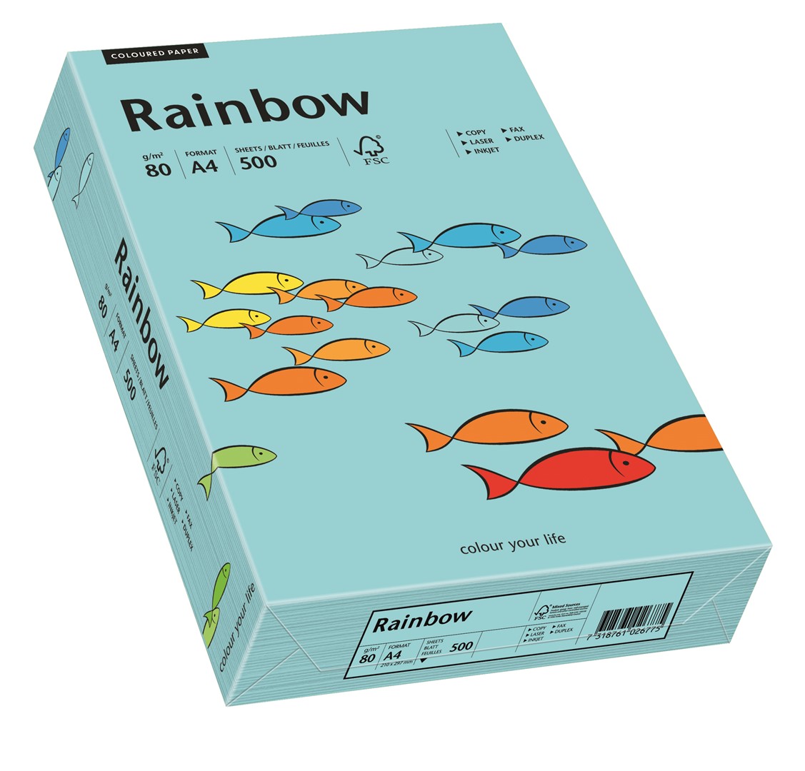 Papier ksero morski A4/80g 500 arkuszy Rainbow