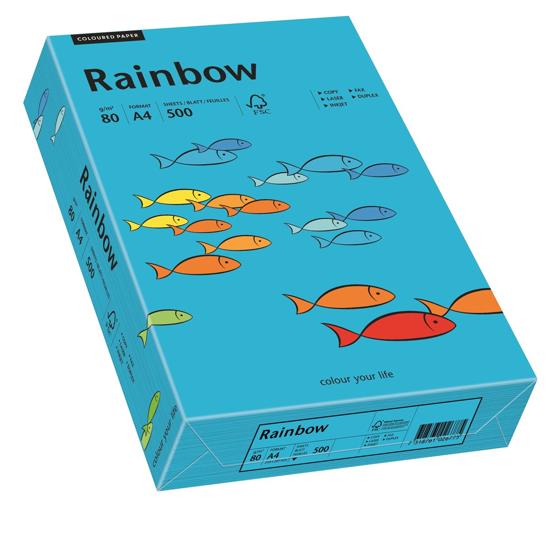Papier ksero niebieski A4/80g 500 arkuszy Rainbow