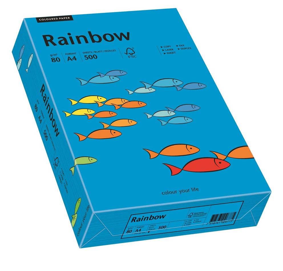 Papier ksero ciemnoniebieski A4/80g 500 arkuszy Rainbow