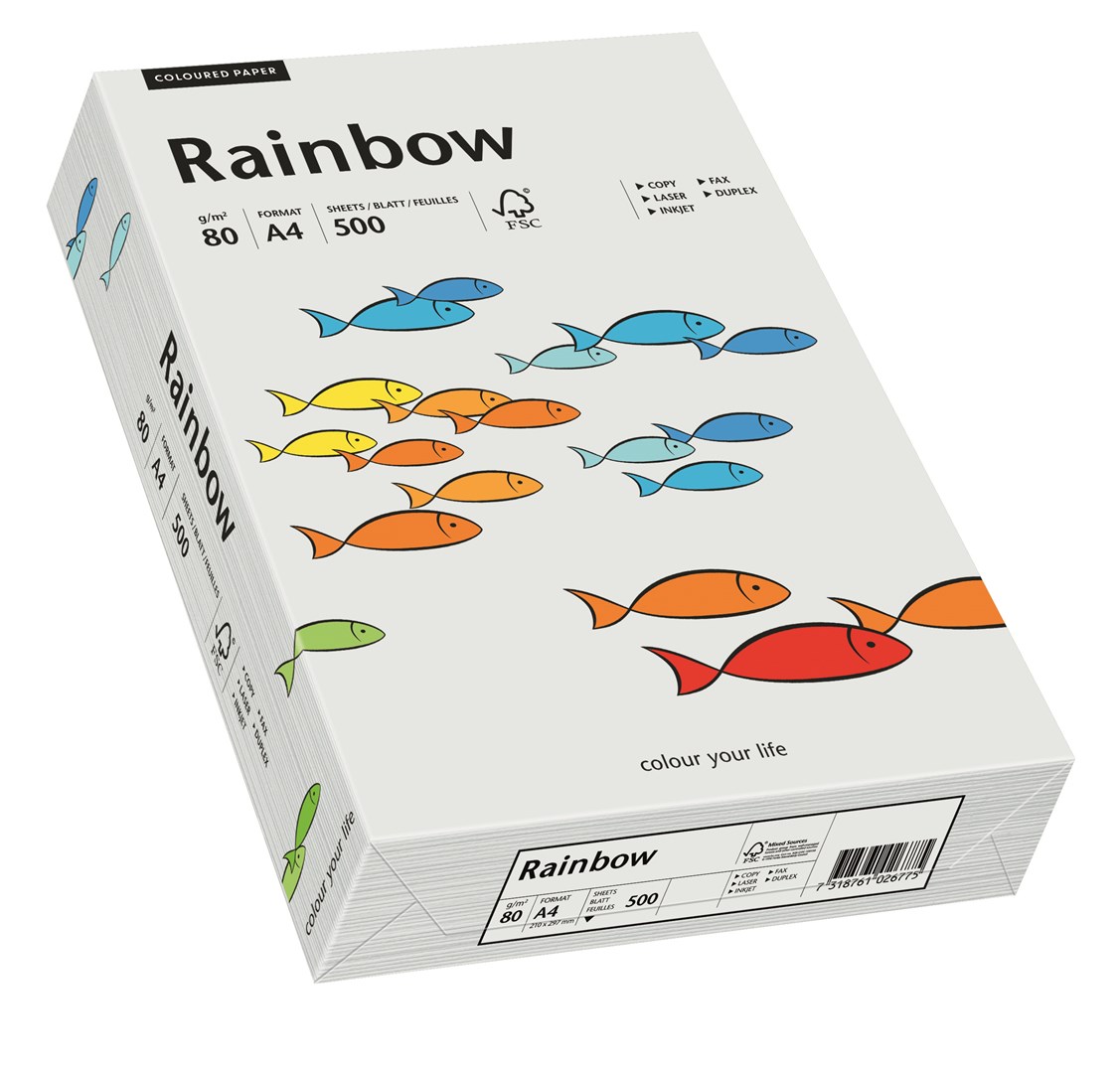 Papier ksero jasnoszary A4/80g 500 arkuszy Rainbow