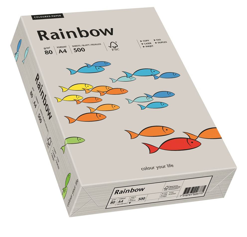 Papier ksero szary A4/80g 500 arkuszy Rainbow