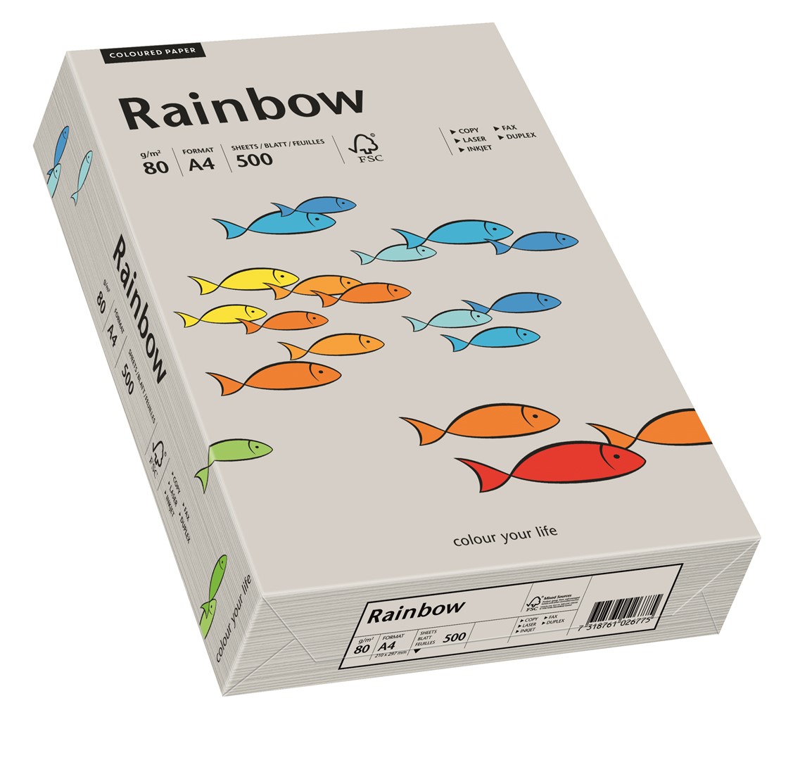 Papier ksero szary A4/80g 500 arkuszy Rainbow
