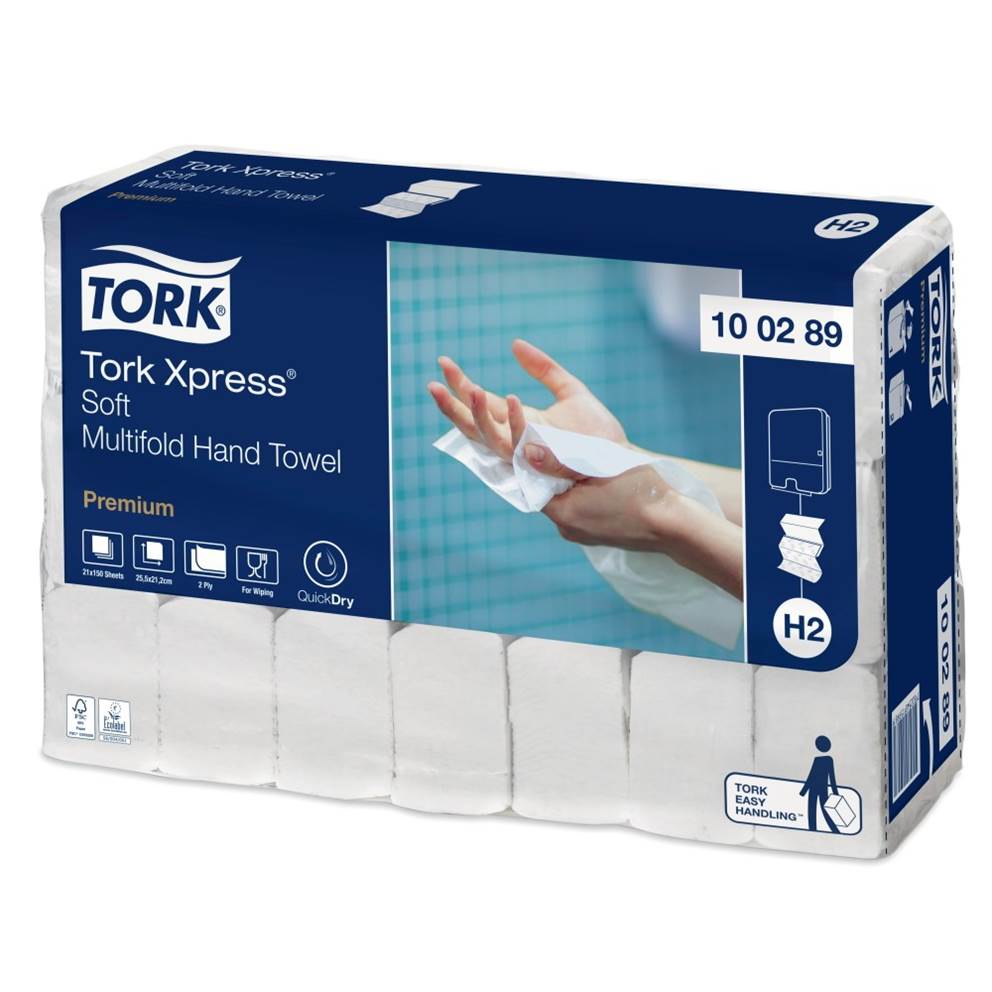 Tork Xpress® miękki ręcznik Multifold, 3 panelowy (w składce wielopanelowej), celuloza, 2 warstwy, 21 bind/opak.