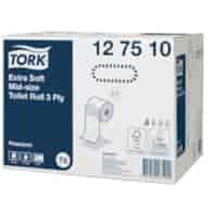 Tork Mid-size ekstramiękki papier toaletowy, celuloza + makulatura, 3-warstwowy, 70 m