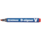 Marker permanentny DONAU D-Signer V, ścięty, 1-4mm (linia), czerwony