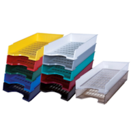 Szufladka na biurko DONAU, polistyren, A4, ażurowa, bordowa