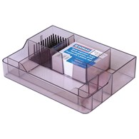 Przybornik biurowy duży transparentny dymny KBK 230mmx170mmx50mm