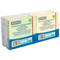 Bloczek samoprzylepny DONAU, 76x76mm, 12x100 kart., mix kolorów