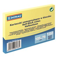 Bloczek samoprzylepny DONAU, 105x76mm, 1x100 kart., jasnożółty