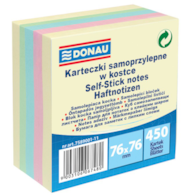 Kostka samoprzylepna DONAU, 76x76mm, 1x450 kart., mix kolorów