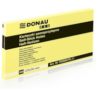 Bloczek samoprzylepny DONAU Eco, 127x76mm, 1x100 kart., jasnożółty