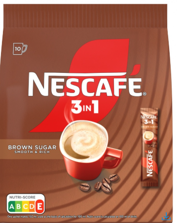 Kawa NESCAFE 3in1, brown sugar, torba, 165g